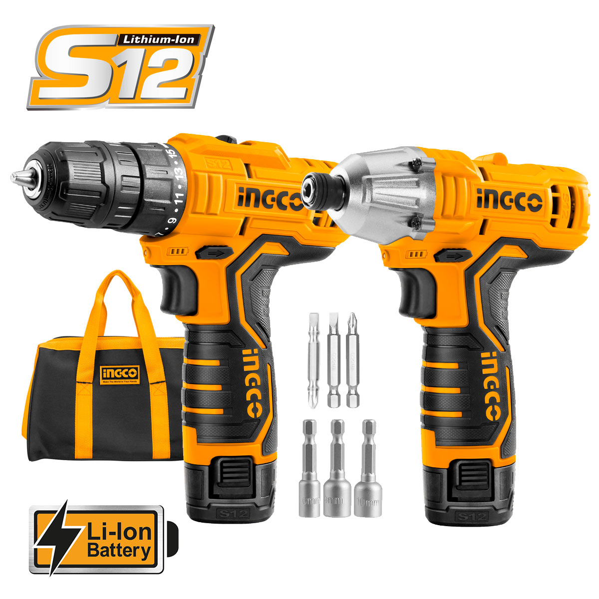 CKLI1201-1.jpg Σετ 2 τεμ Εργαλεία Μπαταρίας 12V Li-Ion - Image 1