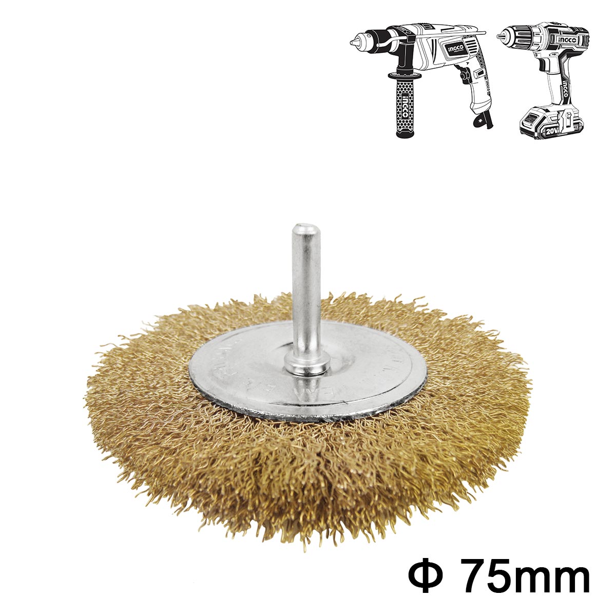 WB40751-1.jpg Συρματόβουρτσα με Άξονα για Δράπανο - Image 1