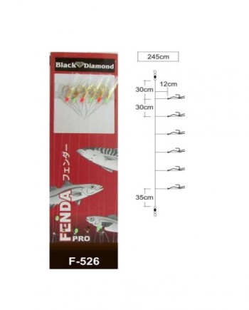 FENDA-F-526-BLACK-DIAMOND-350x435 Τσαπαρί “FENDA F-526” 6 Αγκίστρια // BLACK DIAMOND - Image 1